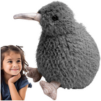 PLUSZAK MASKOTKA PTAK KIWI SZARY PRZYTULANKA PRZYJEMNA W DOTYKU MIĘKKA 17cm