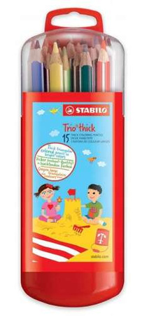 KREDKI STABILO TRIO THICK GRUBE ZEBRUI ETUI 15 SZT