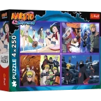 PUZZLE NARUTO 4x250 EL. PRZYGODY NARUTO UZUMAKI UKŁADANKA TREFL 13339
