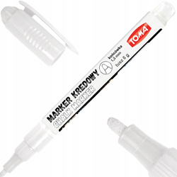 MARKER KREDOWY ŚCIERALNY DO TABLIC SZKŁA BIAŁY 1,5mm T-293 TOMA - 2 szt.
