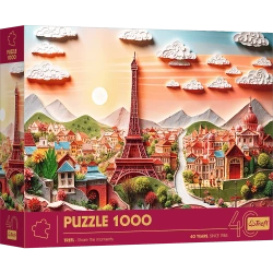 PUZZLE 1000 ELEMENTÓW PARYŻ Z EFEKTEM 3D UKŁADANKA 40-LECIE TREFL 40044