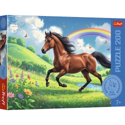 PUZZLE 200 ELEMENTÓW DOSTOJNY KOŃ W GALOPIE UKŁADANKA TREFL 13355