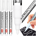 MARKER PERMAMENTNY DO SZKŁA PŁYT METALU OKRĄGŁY 1.5mm BIAŁY TOMA - 3 szt.