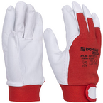 RĘKAWICE ROBOCZE DONAU LICOWA SKÓRA KOZIA RZEP ROZMIAR 7/S BIAŁO-CZERWONE