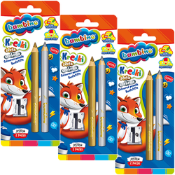 KREDKI BAMBINO GRUBE JUMBO ZŁOTA SREBRNA - 3 opak.