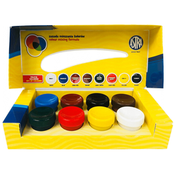 FARBY PLAKATOWE ASTRA 8 KOLORÓW 20 ML SŁOICZKI WYRAZISTE INTENSYWNE