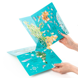 WYKLEJANKA ZWIERZĘTA ŚWIATA GDZIE ŻYJĄ? KREATYWNE NAKLEJKI + GRA KIDEA