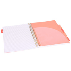 KOŁOZESZYT A4 ZESZYT NA SPIRALI W KRATKĘ 100K STRIGO PADS KWIATY BEŻOWY