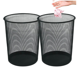 KOSZ NA ŚMIECI Q-CONNECT METALOWY BIUROWY SIATKA DUŻY 19L CZARNY - 2 sztuki