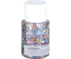 KLEJ BROKATOWY Z CONFETTI 40 ML ASTRA - SREBRNY