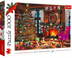 PUZZLE 1000 IDĄ ŚWIĘTA CHOINKA BOŻE NARODZENIE KOMINEK MIKOŁAJ TREFL 10745
