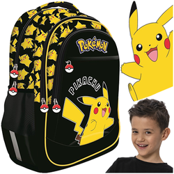PLECAK SZKOLNY 3-KOMOROWY ST.MAJEWSKI BPL-59 POKEMON PIKACHU