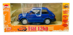 AUTO SAMOCHÓD FIAT 126P MALUCH METALOWY KOLEKCJONERSKI WELLY 1:21 GRANATOWY