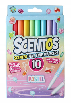MAZAKI PISAKI FLAMASTRY SZKOLNE PACHNĄCE 10 PASTELOWYCH KOLORÓW SCENTOS