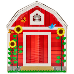 DREWNIANA STODOŁA Z ZAMKAMI ZWIERZĘTA GOSPODARSKIE FIGURKI FARMA WIEŚ