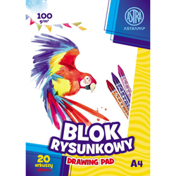 BLOK RYSUNKOWY BIAŁY A4 ASTRA 20 KARTEK 100g SZKOLNY PLASTYKA