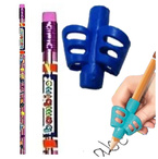 OŁÓWEK Z GUMKĄ I NAKŁADKĄ DO NAUKI PISANIA BAMBINO MAJEWSKI 2w1 SZKOLNY