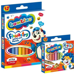 WYPRAWKA SZKOLNA BAMBINO XXL DUŻY ZESTAW BLOKI ZESZYTY FARBY KLEJ FLAMASTRY