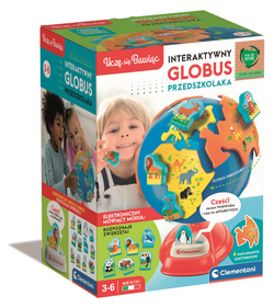 GLOBUS PRZEDSZKOLAKA INTERAKTYWNY EDUKACYJNY ZWIERZĄTKA NAUKA CLEMENTONI