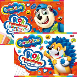 BAMBINO WYPRAWKA SZKOLNA DUŻY ZESTAW DO SZKOŁY XXL BLOKI KREDKI FARBY