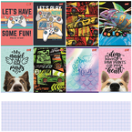 ZESZYT DO SŁÓWEK A6 KRATKA 16 KARTEK NOTATNIK SZKOLNY ST.MAJEWSKI - 8 sztuk