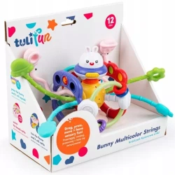 ZABAWKA SENSORYCZNA KRÓLICZEK PRZECIĄGANIE LINKI KOLOROWY EDUKACYJNA GRYZAK