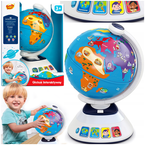 GLOBUS EDUKACYJNY INTERAKTYWNY QUIZ 48 FUNKCJI ŚWIECI GRA UCZY SMILY PLAY