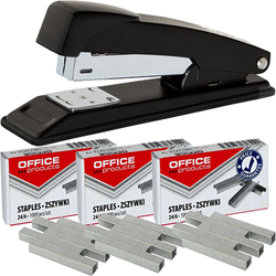 ZSZYWACZ BIUROWY OFFICE PRODUCTS CZARNY 24/6 DO 30 KARTEK 60mm 3000 ZSZYWEK