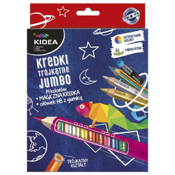KREDKI OŁÓWKOWE JUMBO GRUBE 14 KOL + 2 KIDEA