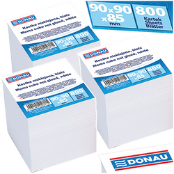 KOSTKA NIEKLEJONA 800 kart. 90x90x85 BLOCZEK BIUROWY BIAŁY XXL DONAU - 3szt