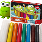 PLASTELINA SZKOLNA 8 KOLORÓW ŻYWE INTENSYWNE NA PLASTYKĘ MONA ST.MAJEWSKI