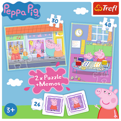 PUZZLE 2W1 + MEMOS ŚWINKA PEPPA DZIEŃ PEPPY TREFL