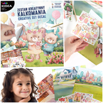 NAKLEJKI TRANSFEROWE KREATYWNA KALKOMANIA WESOŁE ZWIERZĄTKA 3 ARKUSZE KIDEA