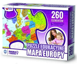 PUZZLE EDUKACYJNE MAPA EUROPY 260 EL 60X40 GŁOWALA