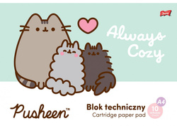 BLOK TECHNICZNY A4 BIAŁY 10K KOT PUSHEEN SZKOLNY ST. MAJEWSKI - 10 sztuk