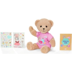 BABY BORN MIŚ PLUSZOWY NIEDŹWIADEK MASKOTKA PRZYTULANKA Z NAJLEJKAMI RÓŻOWY