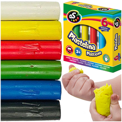 PLASTELINA ASTRA AS SZKOLNA OKRĄGŁA 6 KOLORÓW MIĘKKA ŁATWA W MODELOWANIU