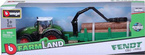 TRAKTOR METALOWY FENDT 1050 VARIO Z PRZYCZEPĄ Z DREWNEM NAPĘD MODEL BBURAGO