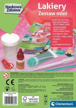 ZESTAW KREATYWNY LAKIERY DO PAZNOKCI ZESTAW MINI NAUKOWA ZABAWA CLEMENTONI