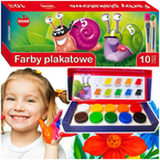 FARBY PLAKATOWE 10 KOLORÓW 20 ML SZKOLNE WYRAZISTE INTENSYWNE MONA MAJEWSKI