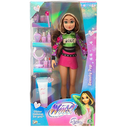 LALKA WINX CLUB BEAUTY POP FLORA 26 cm MODOWA AKCESORIA ŻEL Z BROTAKEM