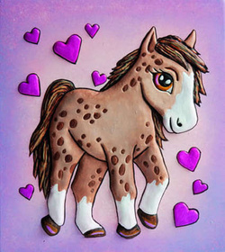 WYPUKŁA MALOWANKA KUCYK APPALOOSA + GRA - MIRAGE