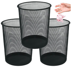 KOSZ NA ŚMIECI Q-CONNECT METALOWY BIUROWY SIATKA DUŻY 19L CZARNY - 3 sztuki