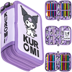 PIÓRNIK SZKOLNY Z WYPOSAŻENIEM TRZYKOMOROWY STMAJEWSKI KRÓLIK VIOLET KUROMI