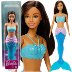 BARBIE DREAMTOPIA LALKA NIEBIESKA RUCHOMA SYRENKA BRUNETKA MATTEL