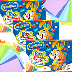BLOK RYSUNKOWY KOLOROWY A4 16 KARTEK 80g BAMBINO SZKOLNY - 3 szt.