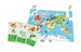 ODKRYWAMY ŚWIAT MAPA PUZZLE 124 ELEMENTY QUIZY CIEKAWOSTKI CLEMENTONI