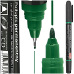 MARKER PERMAMENTNY DO PŁYT CD/DVD DWUSTRONNY FOLIOPIS ZIELONY TO-321 TOMA