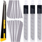 NOŻYK NÓŻ DO TAPET MAŁY LEKKI METALOWY 9mm + 30 WYMIENNYCH OSTRZY DONAU