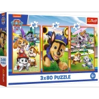 PUZZLE 3x80 PSI PATROL PSIA ZGRAJA PIESKI CHASE UKŁADANKA 34886 TREFL